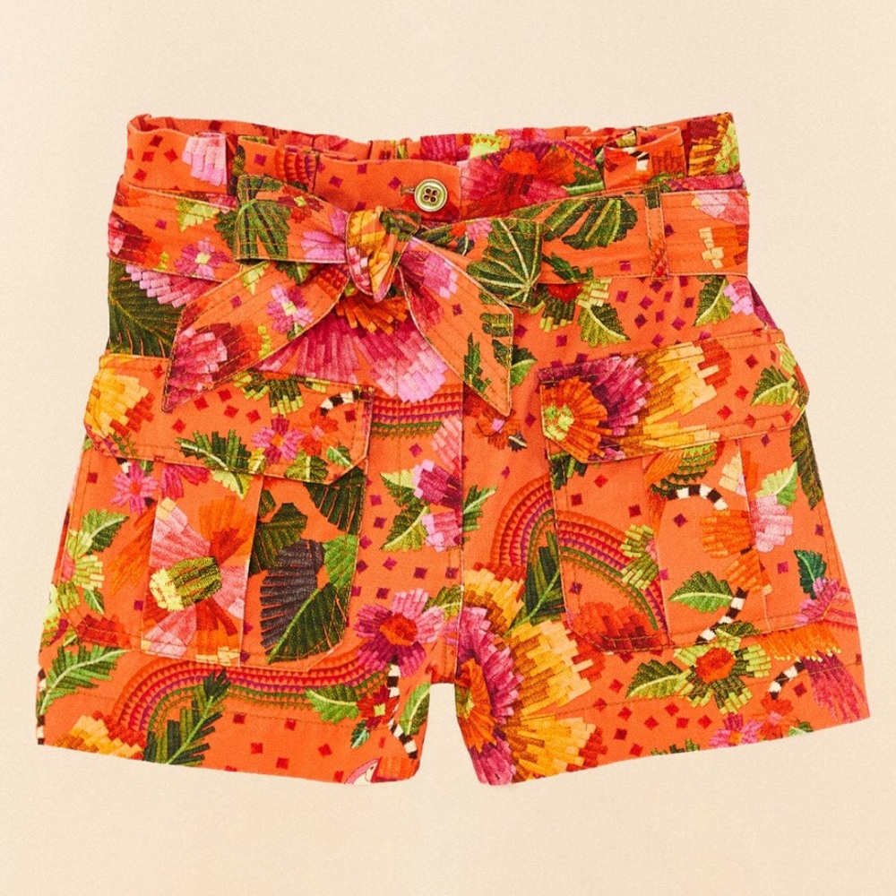FARM Rio Paperbag Cotton Shorts Blooming Garden print!